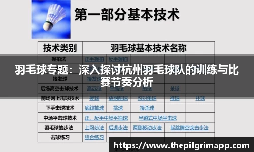 羽毛球专题：深入探讨杭州羽毛球队的训练与比赛节奏分析